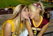Cute girlfriend spreding